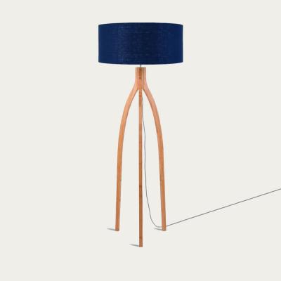 Bombinate.com Natural/Blue Denim Annapurna Bamboo Floor Lamp