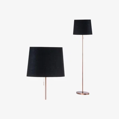 BHS.com Bryant Oval Floor Lamp with Black Shade, Copper