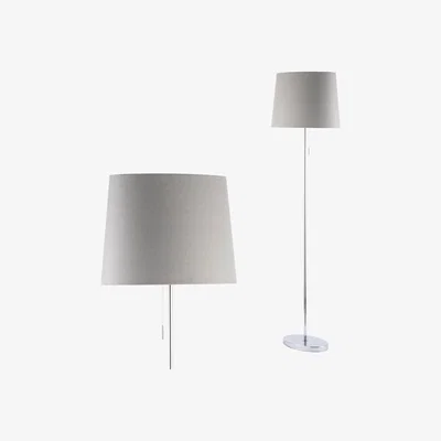 BHS.com Bryant Oval Floor Lamp with Grey Shade, Chrome