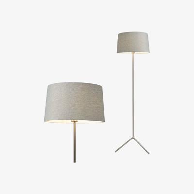 BHS.com Stassy Tripod Feet Floor Lamp with Grey Shade, Satin Nickel