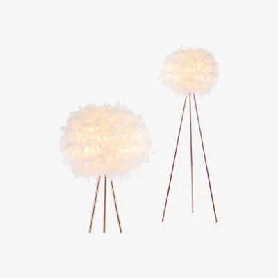 BHS.com Plume Feather Tripod Floor Lamp, Rose Gold