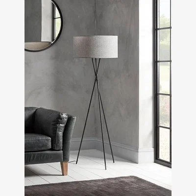 Cox and Cox Grey & Black Tripod Floor Lamp