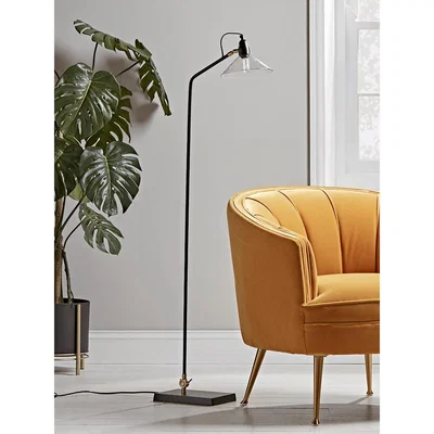 Cox and Cox Ribbed Glass Shade Floor Lamp