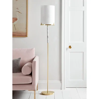 Cox and Cox Brushed Gold & Marble Effect Floor Lamp