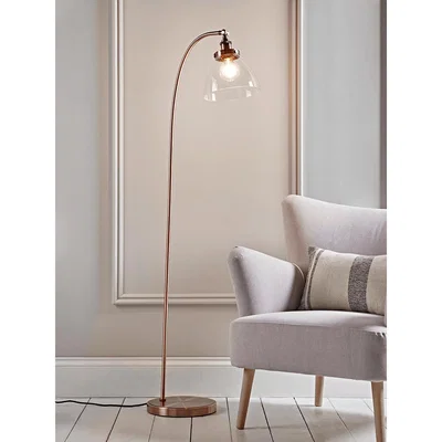 Cox and Cox Domed Glass Floor Lamp - Copper
