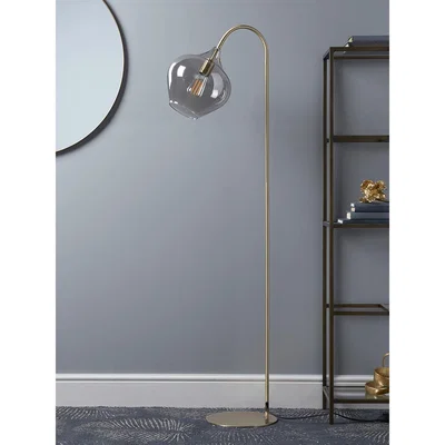 Cox and Cox Bell Glass Floor Lamp - Brass