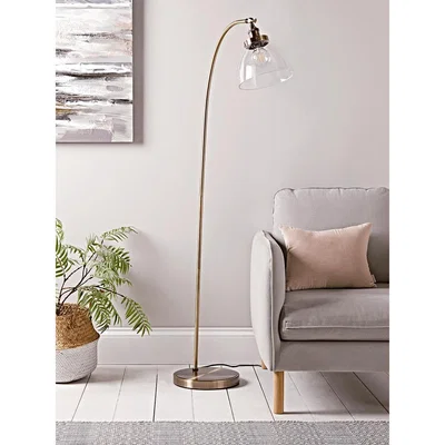 Cox and Cox Domed Glass Floor Lamp - Brass