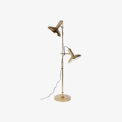 Cuckooland Dutchbone Karish Brass Plated Floor Lamp with 2 Shades