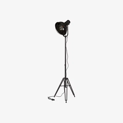 Cuckooland Large Metal Tripod Floor Lamp in Black by BePureHome