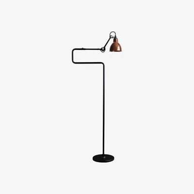 The Conran Shop No.411 Floor Lamp Black Base Raw Copper Shade