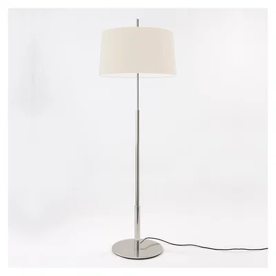 The Conran Shop Diana Floor Lamp Satin Nickel Base White Linen Shade