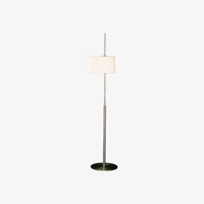 The Conran Shop TMD Floor Lamp in White Linen & Satin Nickel