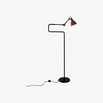 The Conran Shop No.411 Floor Lamp Black Base Red Shade