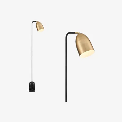 Cult Furniture Mood Living Lucca Floor Lamp, Black Marble & Brass