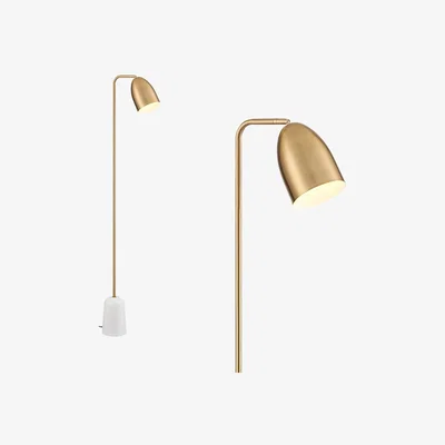 Cult Furniture Mood Living Lucca Floor Lamp, White Marble & Brass