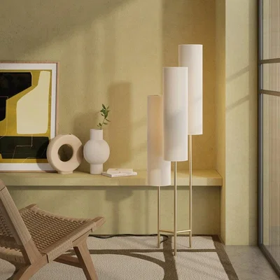 Cult Furniture Lisburn Tripod Three-Tiered Floor Lamp, Brass