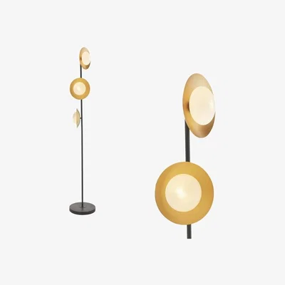 Cult Furniture Temuka Floor Lamp, Black & Brass