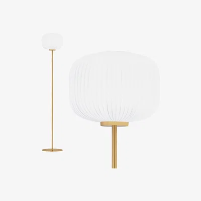 Cult Furniture Cordelia Floor Lamp, White & Brass