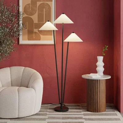Cult Furniture Chilton Floor Lamp, Cream & Black