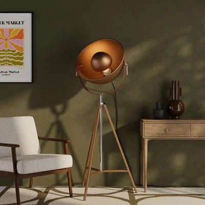 Cult Furniture Denver Metal Floor Lamp, Copper
