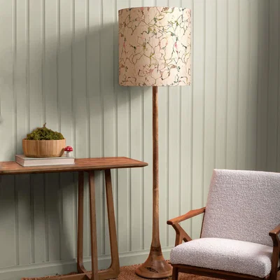 Dunelm Kinross Floor Lamp with Carrara Shade Carrara Meadow Green
