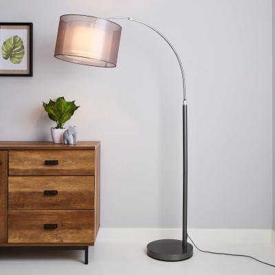 Dunelm Echo Organza Arc Floor Lamp Grey Grey