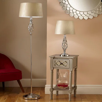 Dunelm Jenna Meral Floor Lamp Silver