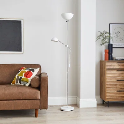 Dunelm Axelle Metal Floor Lamp Chrome