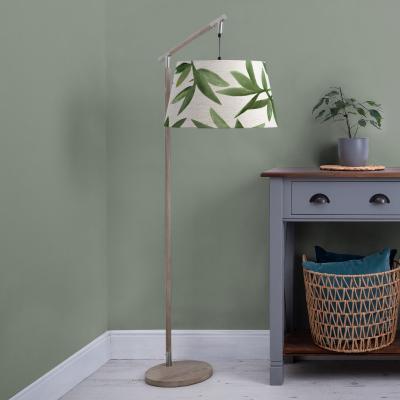 Dunelm Quintus Floor Lamp with Silverwood Shade Silverwood Apple Green