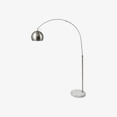 Dunelm Feliciani Brushed Metal and Marble Floor Lamp Silver