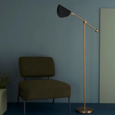 Dunelm Aquila Metal Adjustable Floor Lamp Gold