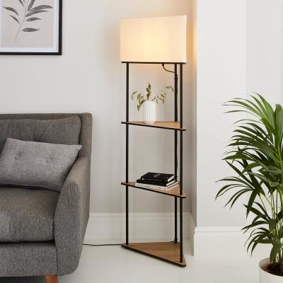 Dunelm Element Sunds Corner Shelved Floor Lamp Light Wood Light Wood