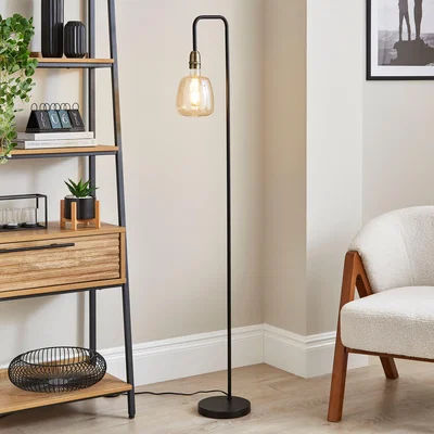 Dunelm Augustus Exposed Bulb Floor Lamp Amber