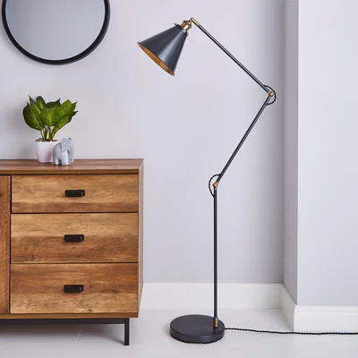 Dunelm Logan Task Floor Lamp Grey