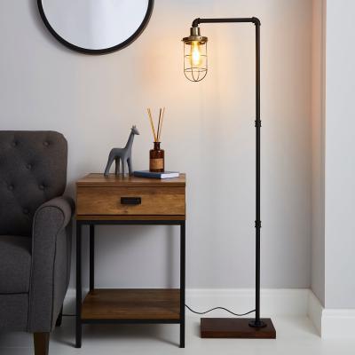 Dunelm Milas Pipe Black Industrial Floor Lamp Black