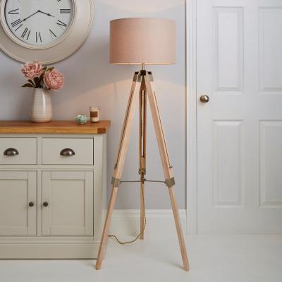 Dunelm Trio Tripod Light Wood Floor Lamp Light Wood