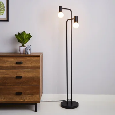 Dunelm Bradford Floor Lamp Matt Black Matt Black