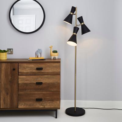 Dunelm Archie Black Floor Lamp Black