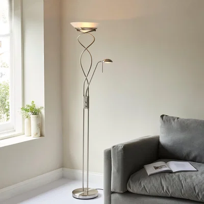 Dunelm Vogue Lukas Mother & Child Metal Floor Lamp Chrome