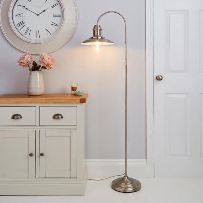 Dunelm Masso Fishermans Pendant Satin Nickel Floor Lamp Silver