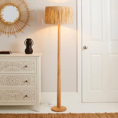 Dunelm Ruolan Raffia Floor Lamp Brown