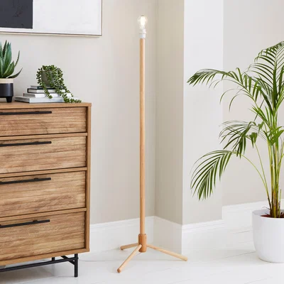 Dunelm Paint Your Own Oakley Turned Wood Floor Lamp Base Brown