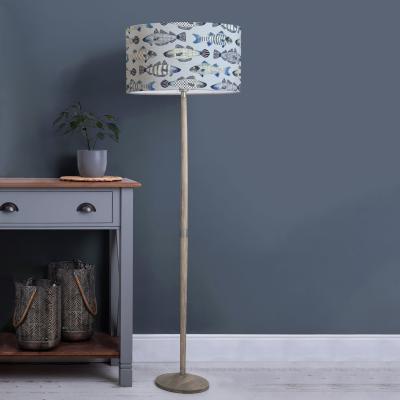 Dunelm Solensis Floor Lamp with Cove Shade Cobalt Blue