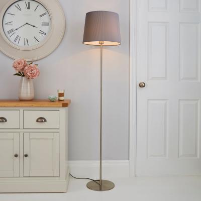 Dunelm Tula Micro Pleat Grey Shade Floor Lamp Grey