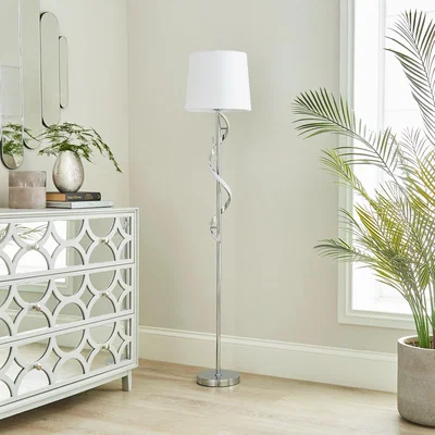 Dunelm Palais 2 Light Metal Floor Lamp Chrome