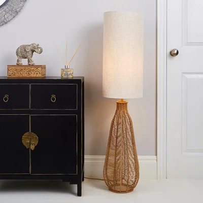 Dunelm Kylo Woven String Floor Lamp Beige