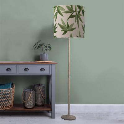 Dunelm Solensis Floor Lamp with Silverwood Shade Silverwood Apple Green