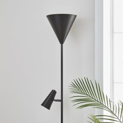 Dunelm Heidi Industrial 2 Light Metal Floor Lamp Black