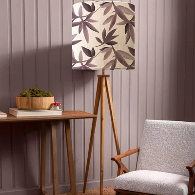 Dunelm Aratus Tripod Floor Lamp with Silverwood Shade Silverwood Violet Purple