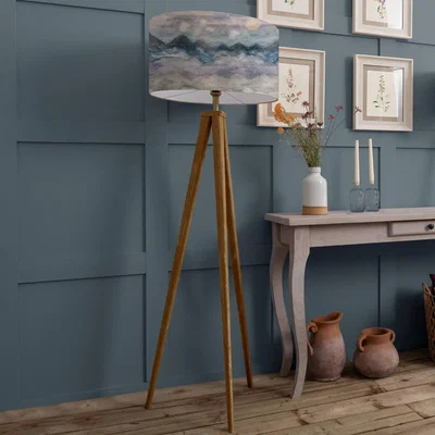 Dunelm Aratus Tripod Floor Lamp with Arizona Shade Blue